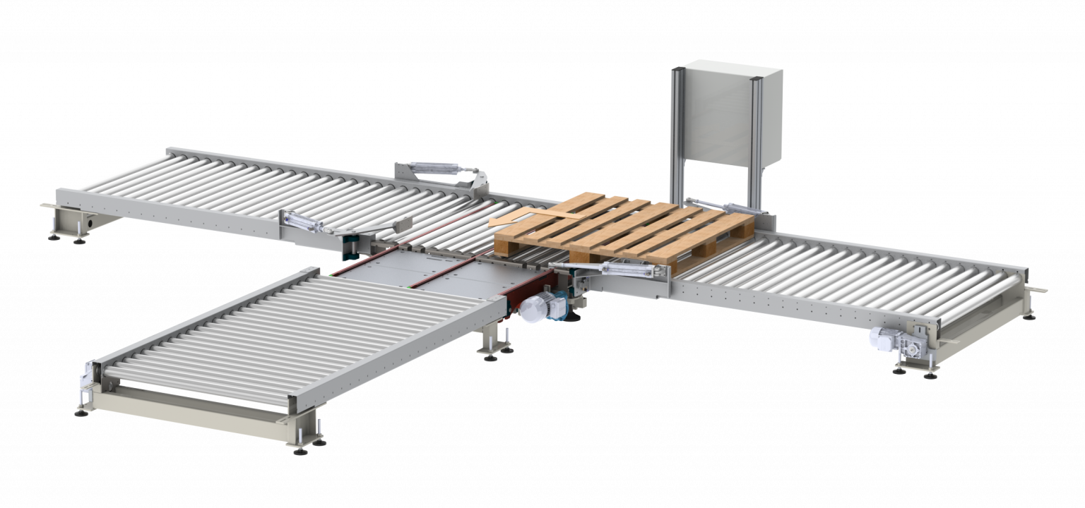 Pallet Roller Conveyor Conveying Pallets And Generating Buffer